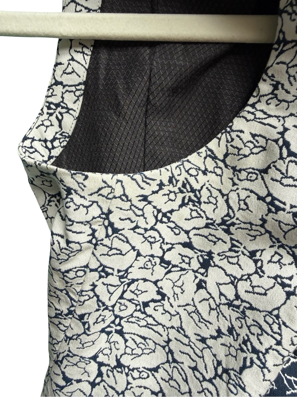 Kenzo Paris Navy & Cream Panelled Sheath Dress Size FR 38 US 6 Luxury Cocktail - Picture 9 of 13